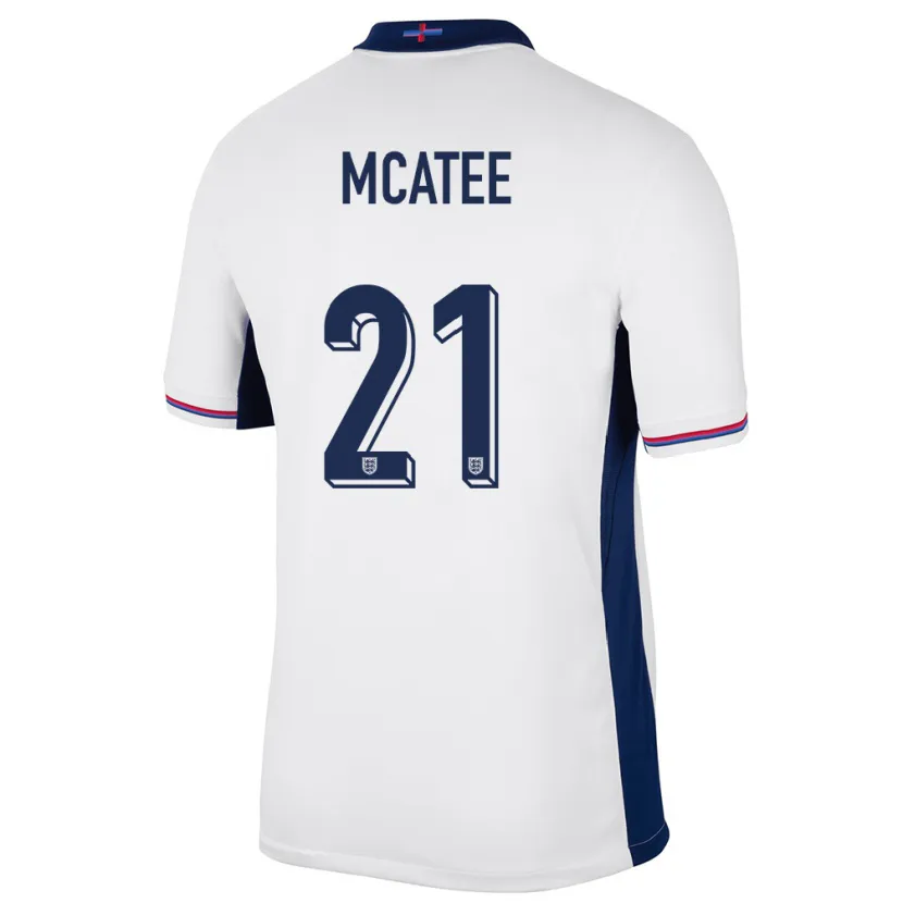 Danxen Kinder England James Mcatee #21 Weiß Heimtrikot Trikot 24-26 T-Shirt