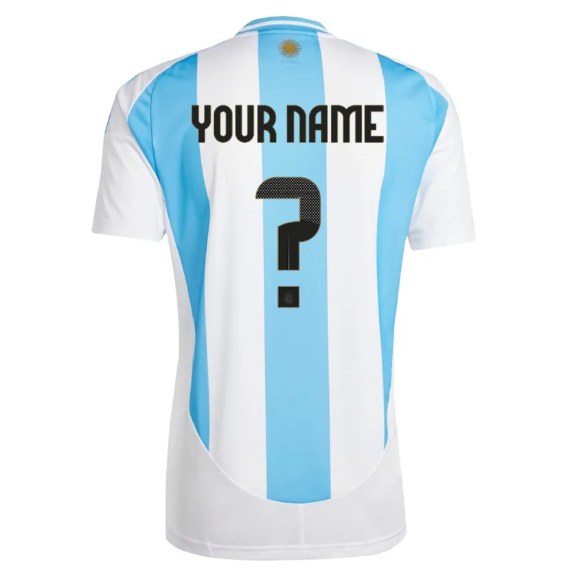 Danxen Kinder Argentinien Ihren Namen #0 Weiß Blau Heimtrikot Trikot 24-26 T-Shirt