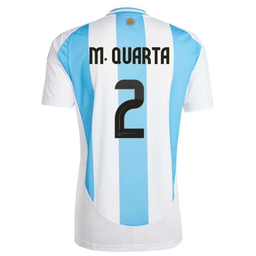 Danxen Kinder Argentinien Lucas Martinez Quarta #2 Weiß Blau Heimtrikot Trikot 24-26 T-Shirt