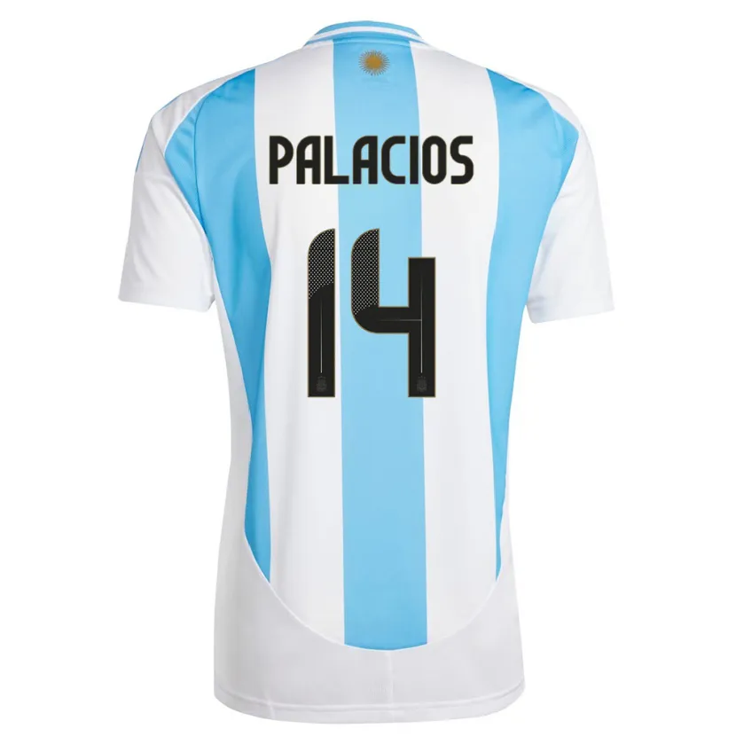 Danxen Kinder Argentinien Exequiel Palacios #14 Weiß Blau Heimtrikot Trikot 24-26 T-Shirt