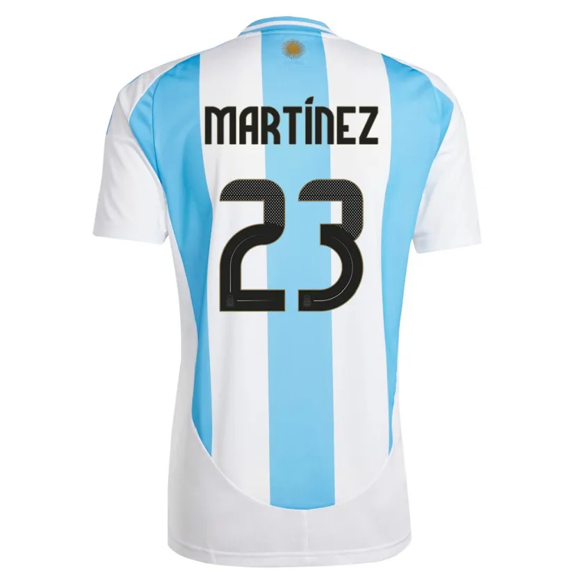 Danxen Kinder Argentinien Emiliano Martinez #23 Weiß Blau Heimtrikot Trikot 24-26 T-Shirt