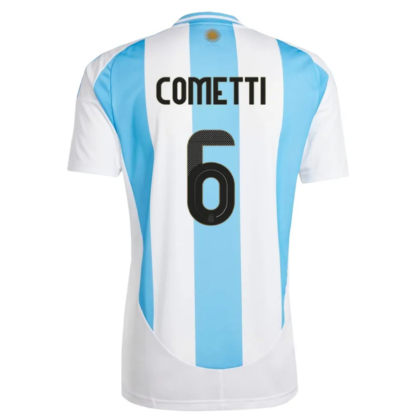 Danxen Kinder Argentinien Aldana Cometti #6 Weiß Blau Heimtrikot Trikot 24-26 T-Shirt