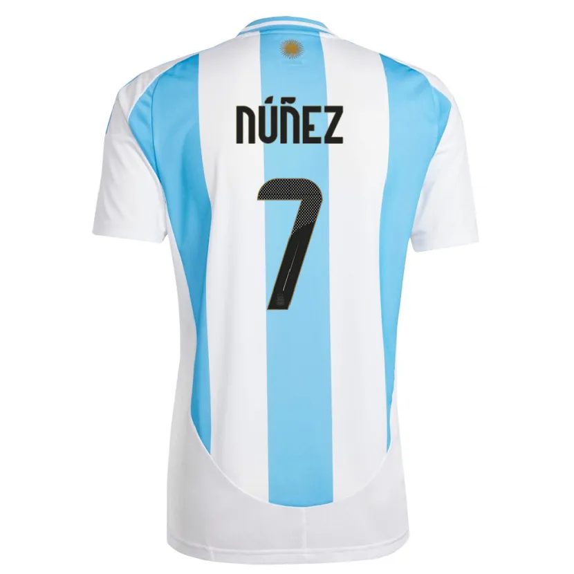 Danxen Kinder Argentinien Romina Nunez #7 Weiß Blau Heimtrikot Trikot 24-26 T-Shirt