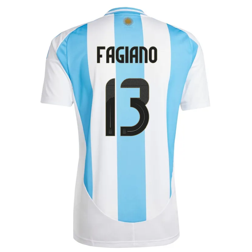 Danxen Kinder Argentinien Paloma Fagiano #13 Weiß Blau Heimtrikot Trikot 24-26 T-Shirt