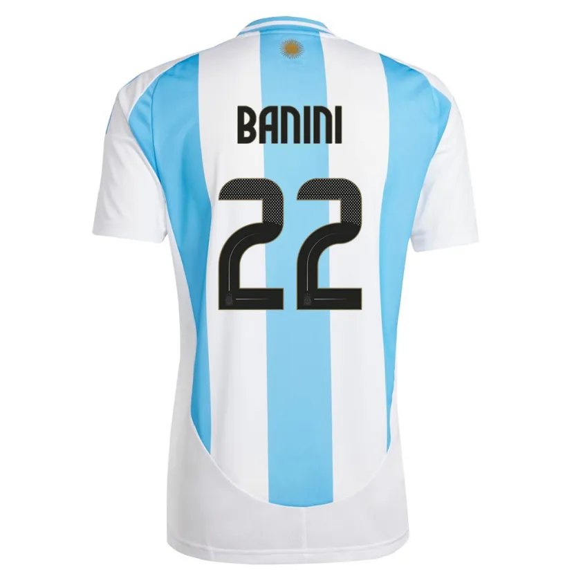 Danxen Kinder Argentinien Estefania Banini #22 Weiß Blau Heimtrikot Trikot 24-26 T-Shirt