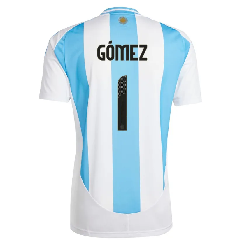 Danxen Kinder Argentinien Francisco Gomez #1 Weiß Blau Heimtrikot Trikot 24-26 T-Shirt