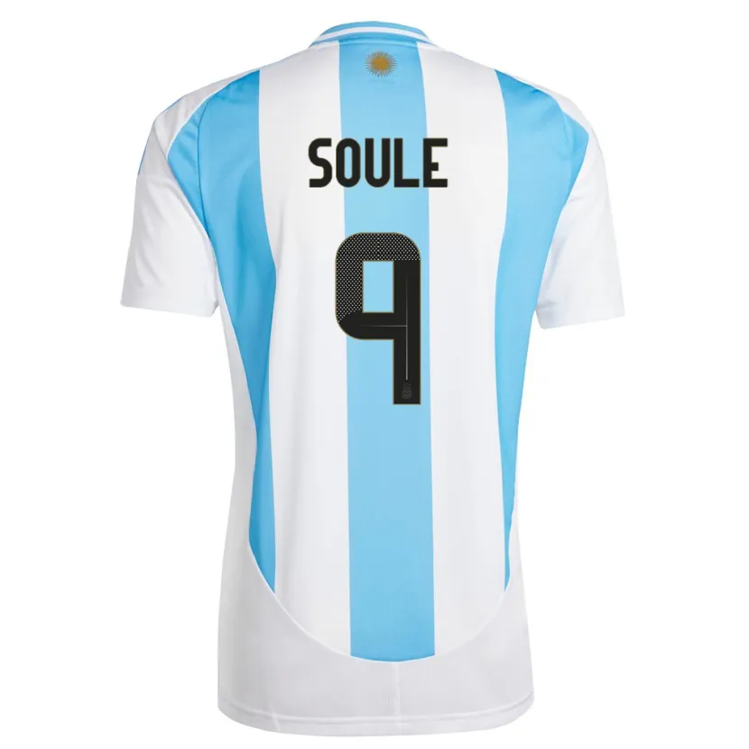 Danxen Kinder Argentinien Matias Soule #9 Weiß Blau Heimtrikot Trikot 24-26 T-Shirt