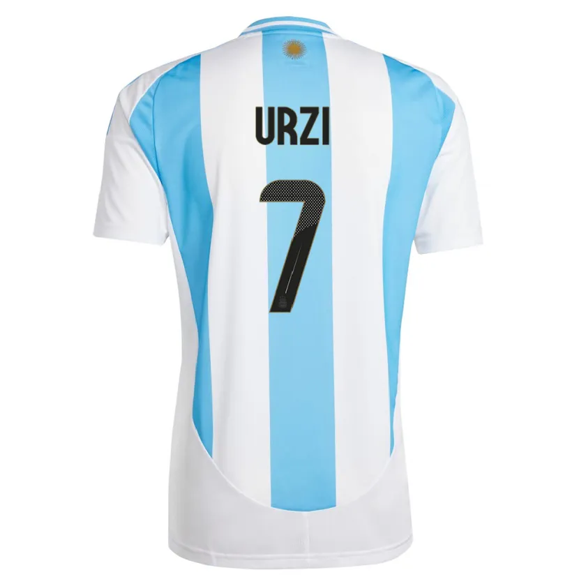 Danxen Kinder Argentinien Agustin Urzi #7 Weiß Blau Heimtrikot Trikot 24-26 T-Shirt