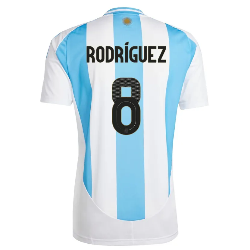Danxen Kinder Argentinien Agustin Rodriguez #8 Weiß Blau Heimtrikot Trikot 24-26 T-Shirt