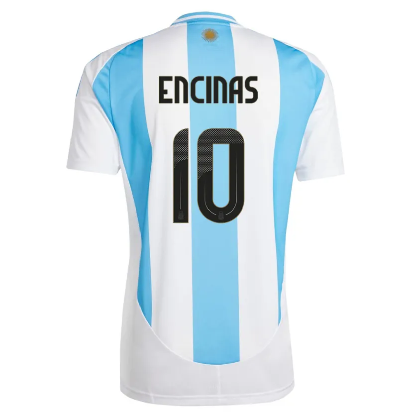 Danxen Kinder Argentinien Axel Encinas #10 Weiß Blau Heimtrikot Trikot 24-26 T-Shirt