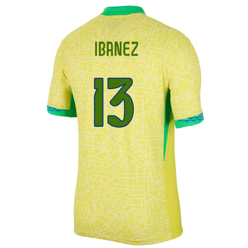Danxen Kinder Brasilien Roger Ibanez #13 Gelb Heimtrikot Trikot 24-26 T-Shirt