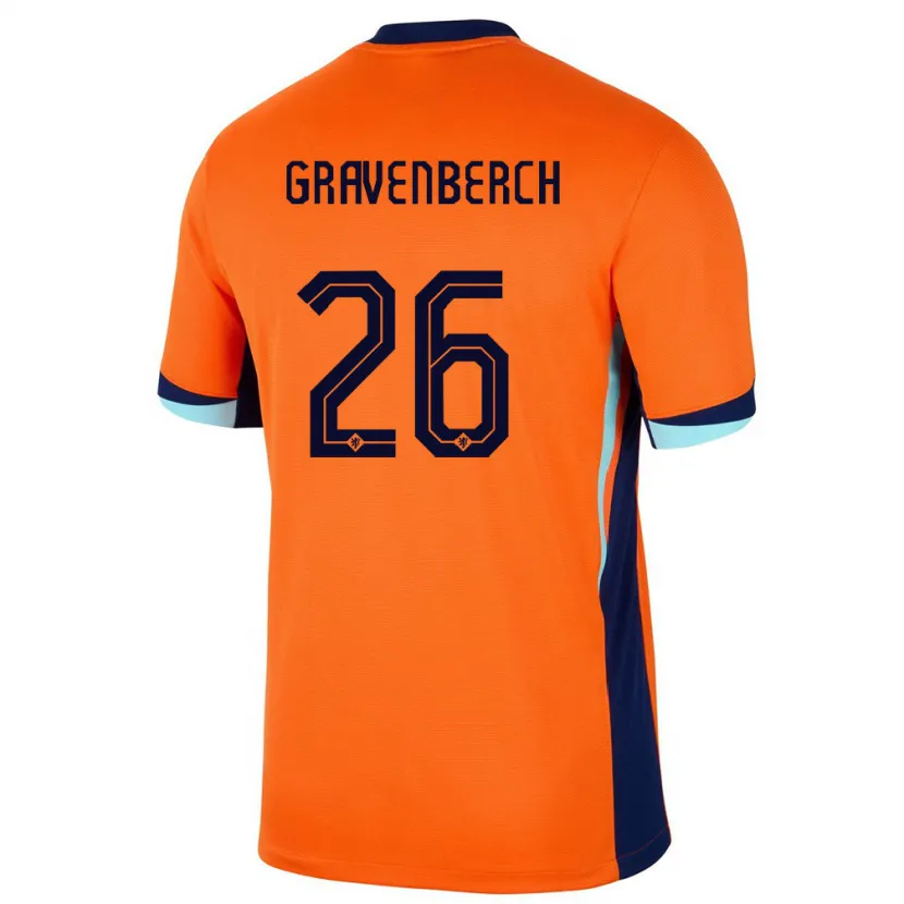 Danxen Kinder Niederlande Ryan Gravenberch #26 Orange Heimtrikot Trikot 24-26 T-Shirt