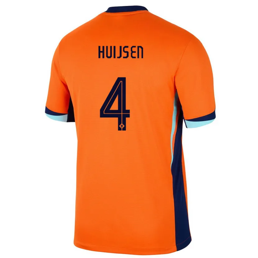Danxen Kinder Niederlande Dean Huijsen #4 Orange Heimtrikot Trikot 24-26 T-Shirt