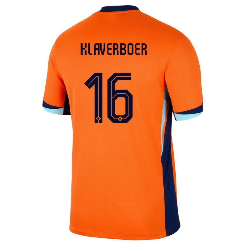 Danxen Kinder Niederlande Bernt Klaverboer #16 Orange Heimtrikot Trikot 24-26 T-Shirt