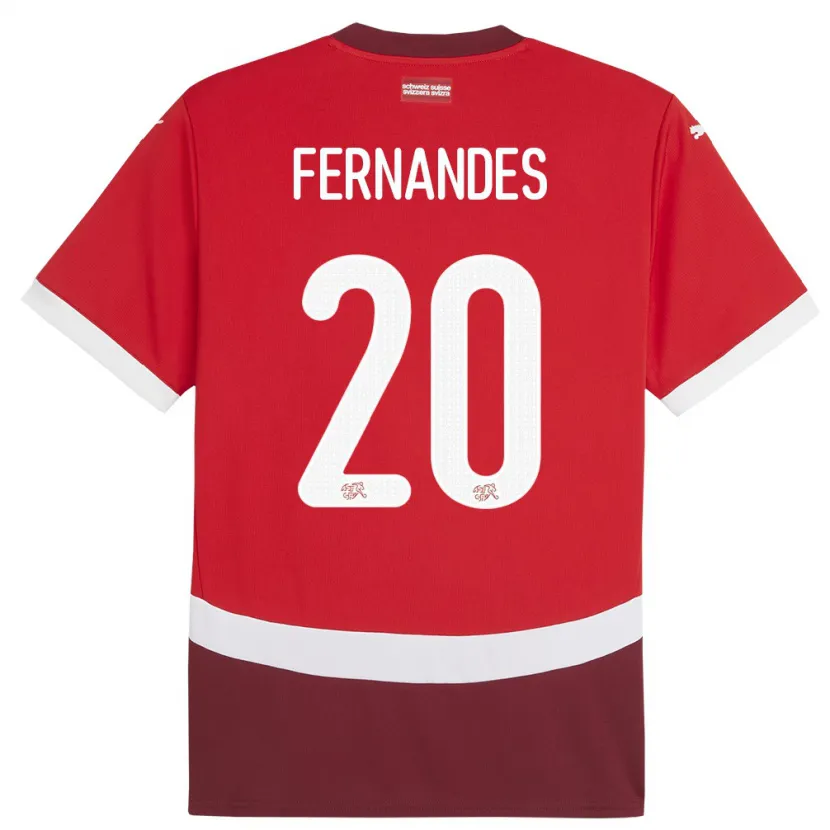 Danxen Kinder Schweiz Edimilson Fernandes #20 Rot Heimtrikot Trikot 24-26 T-Shirt
