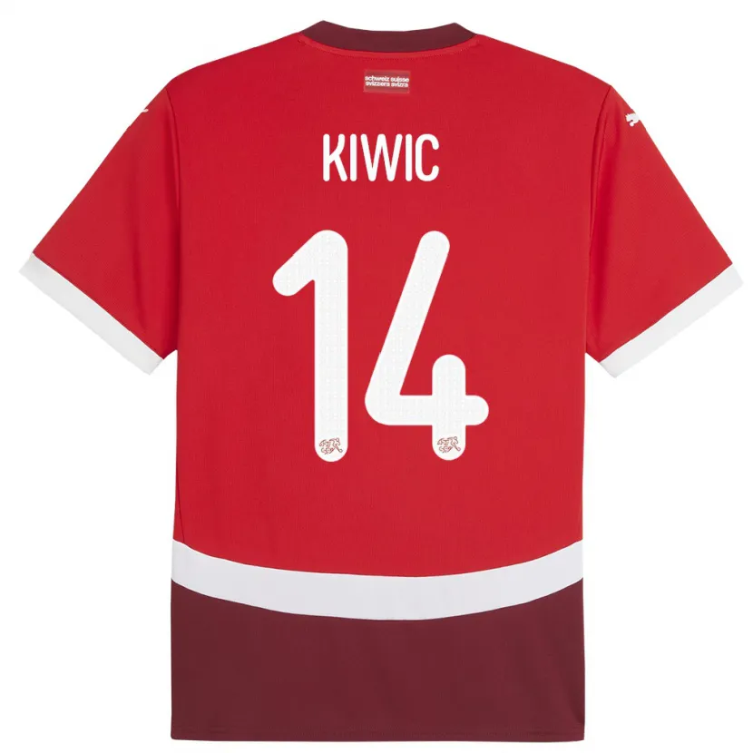Danxen Kinder Schweiz Rahel Kiwic #14 Rot Heimtrikot Trikot 24-26 T-Shirt