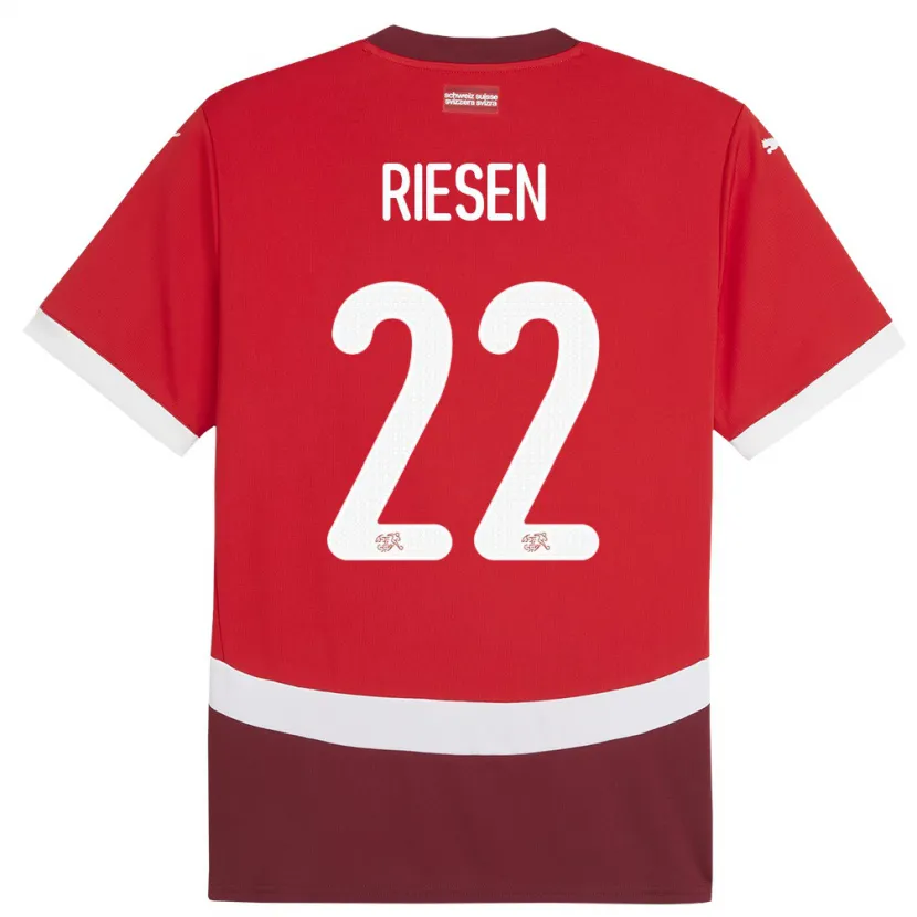 Danxen Kinder Schweiz Nadine Riesen #22 Rot Heimtrikot Trikot 24-26 T-Shirt