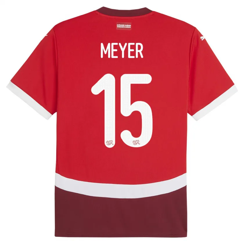 Danxen Kinder Schweiz Leny Meyer #15 Rot Heimtrikot Trikot 24-26 T-Shirt