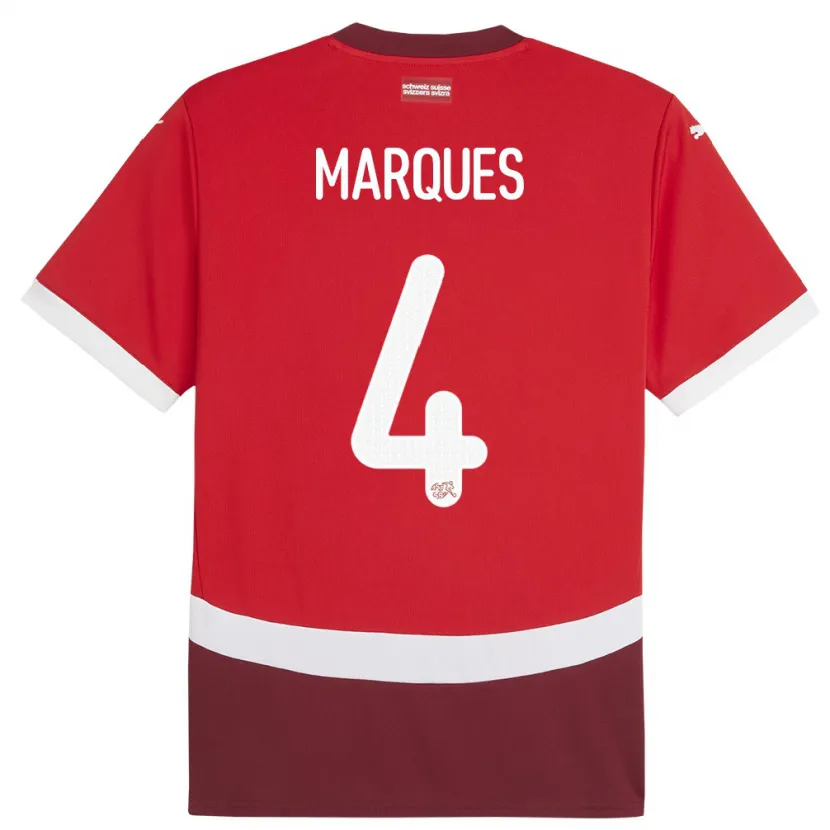 Danxen Kinder Schweiz Christian Marques #4 Rot Heimtrikot Trikot 24-26 T-Shirt