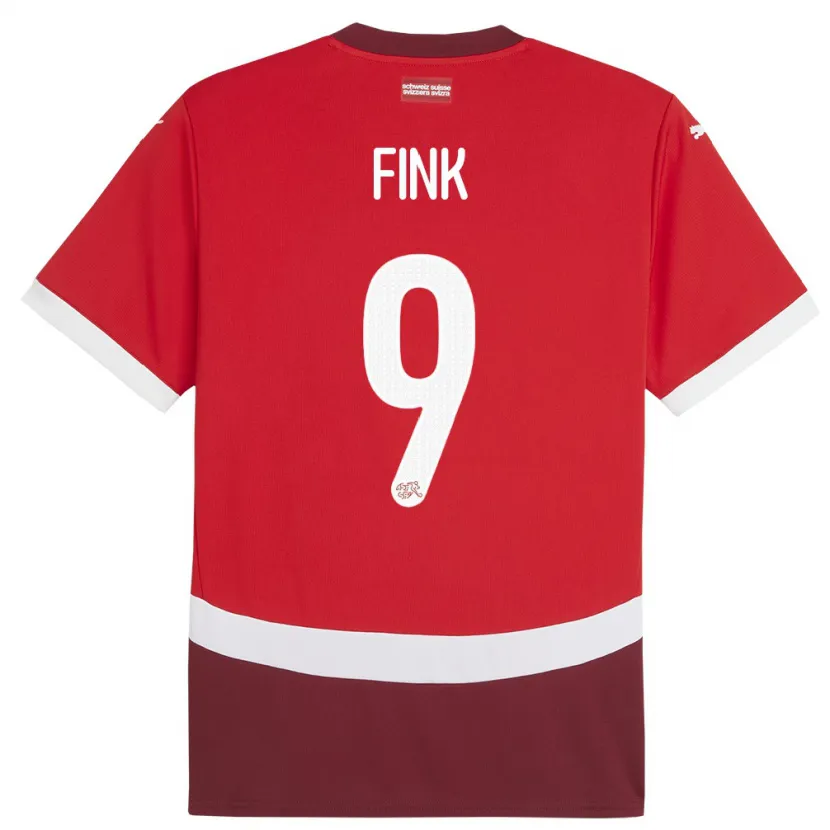 Danxen Kinder Schweiz Bradley Fink #9 Rot Heimtrikot Trikot 24-26 T-Shirt