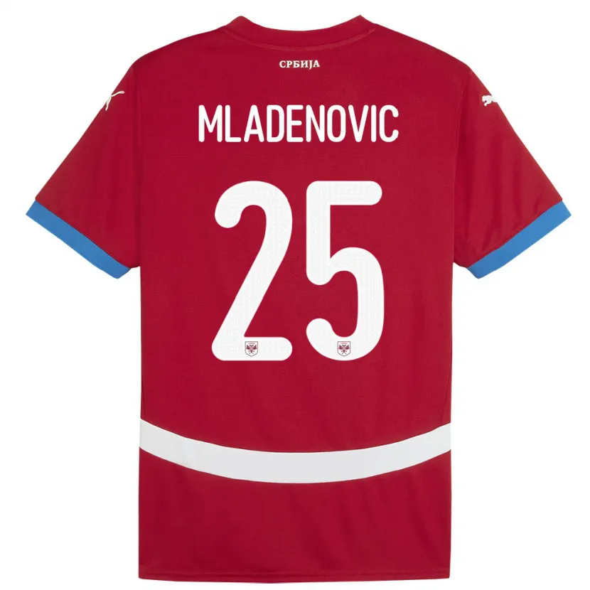 Danxen Kinder Serbien Filip Mladenovic #25 Rot Heimtrikot Trikot 24-26 T-Shirt