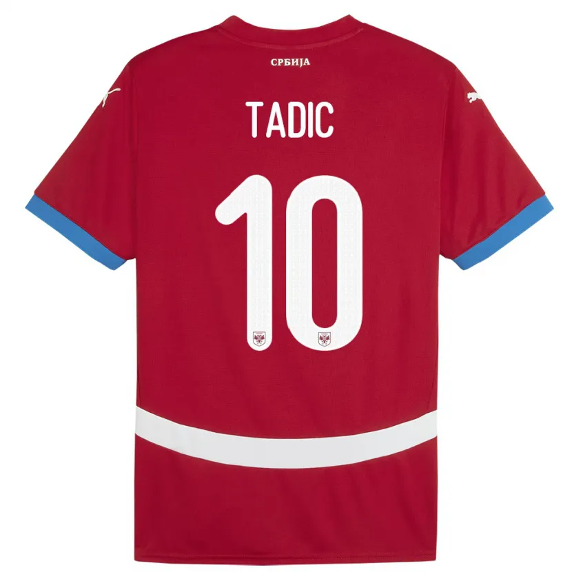 Danxen Kinder Serbien Dusan Tadic #10 Rot Heimtrikot Trikot 24-26 T-Shirt