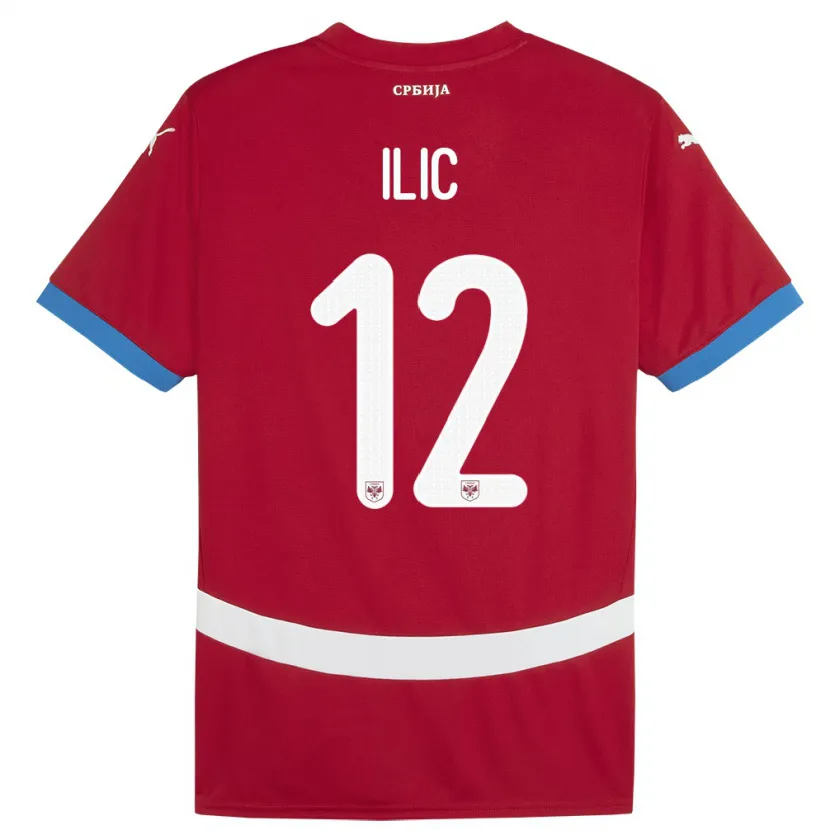 Danxen Kinder Serbien Marko Ilic #12 Rot Heimtrikot Trikot 24-26 T-Shirt