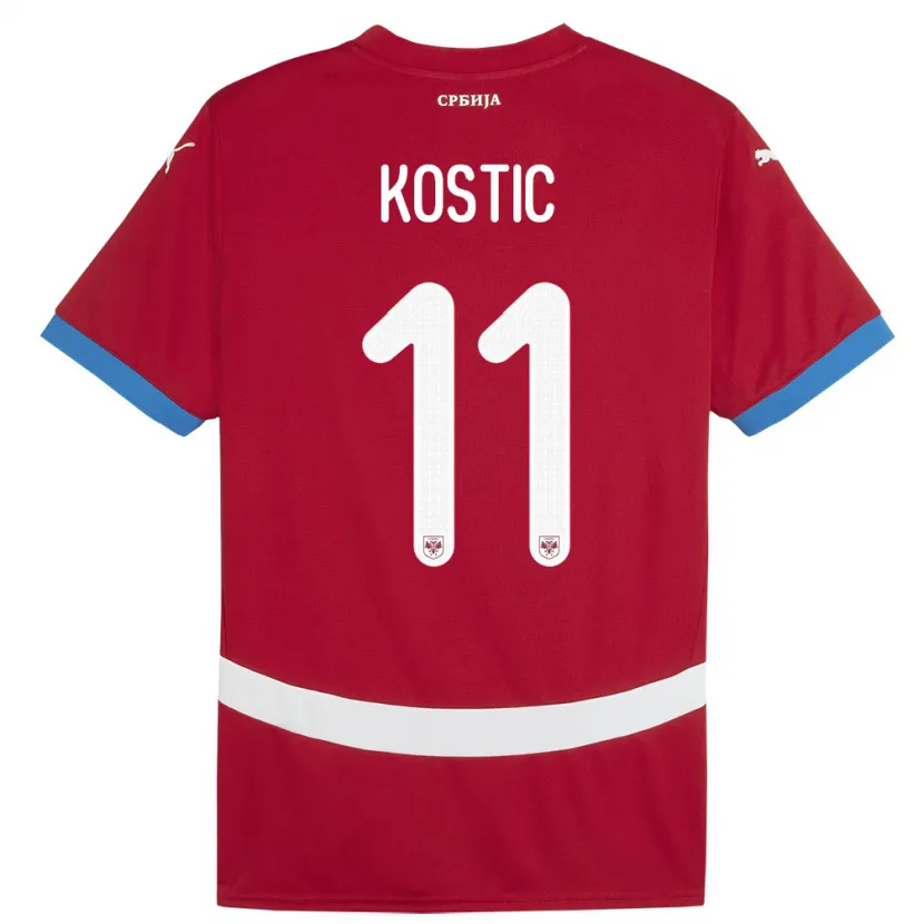 Danxen Kinder Serbien Filip Kostic #11 Rot Heimtrikot Trikot 24-26 T-Shirt