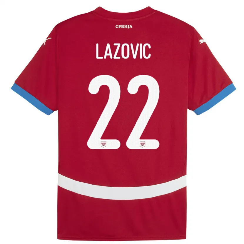 Danxen Kinder Serbien Darko Lazovic #22 Rot Heimtrikot Trikot 24-26 T-Shirt