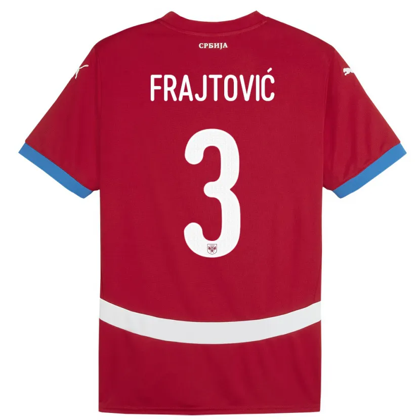 Danxen Kinder Serbien Andela Frajtovic #3 Rot Heimtrikot Trikot 24-26 T-Shirt