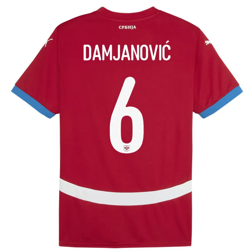 Danxen Kinder Serbien Nevena Damjanovic #6 Rot Heimtrikot Trikot 24-26 T-Shirt