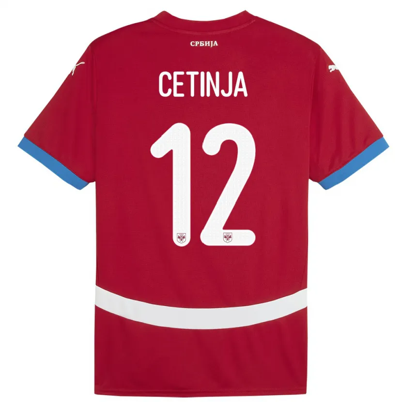 Danxen Kinder Serbien Sara Cetinja #12 Rot Heimtrikot Trikot 24-26 T-Shirt