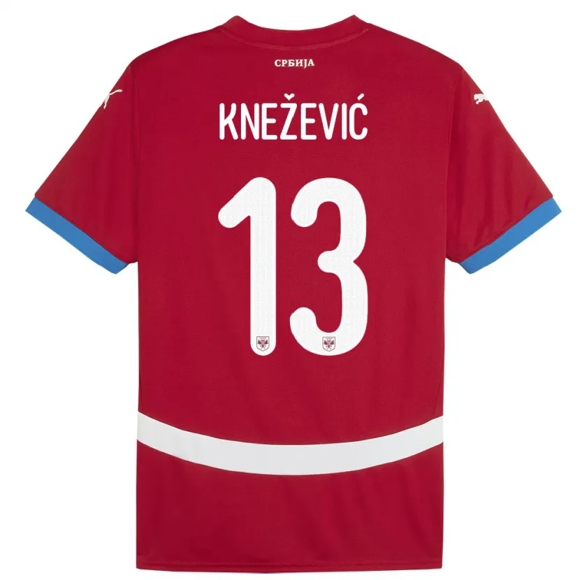 Danxen Kinder Serbien Milana Knezevic #13 Rot Heimtrikot Trikot 24-26 T-Shirt