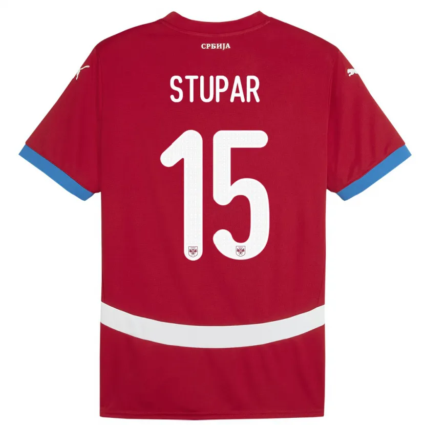 Danxen Kinder Serbien Zivana Stupar #15 Rot Heimtrikot Trikot 24-26 T-Shirt