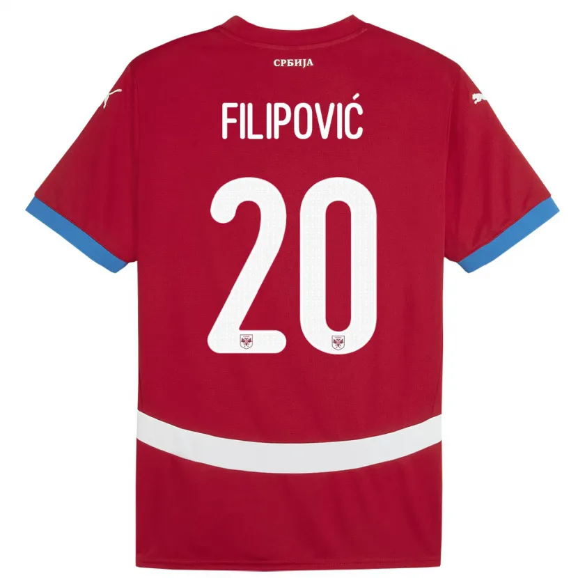 Danxen Kinder Serbien Tijana Filipovic #20 Rot Heimtrikot Trikot 24-26 T-Shirt