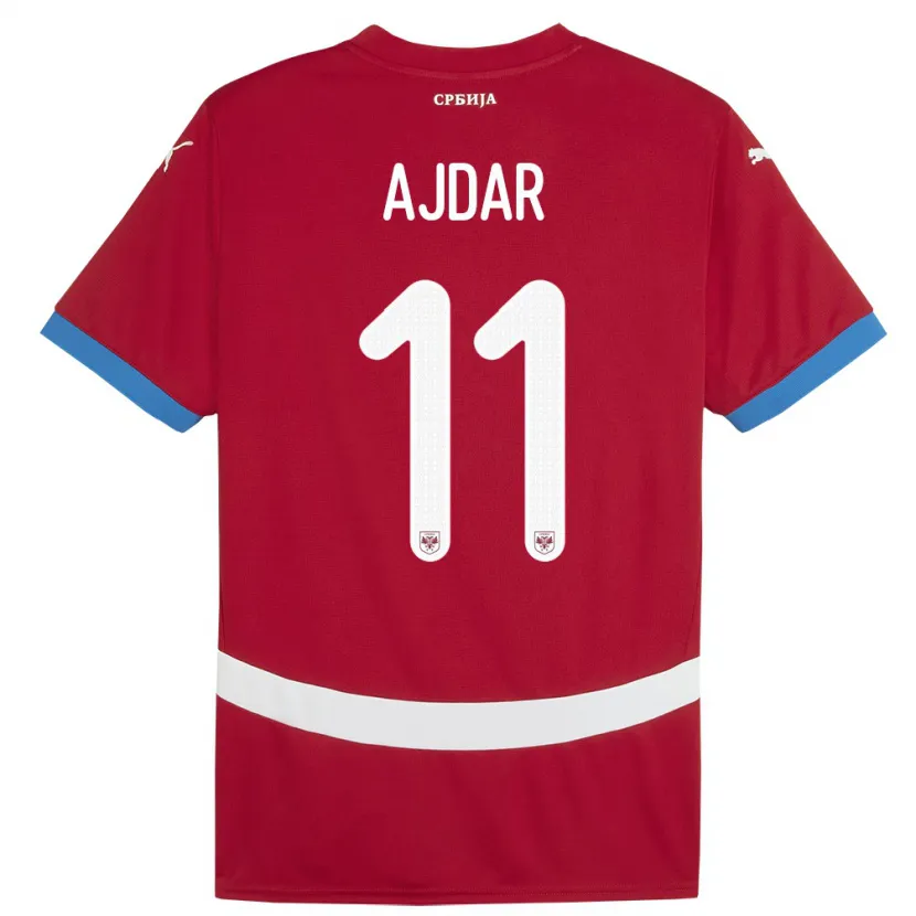 Danxen Kinder Serbien Ognjen Ajdar #11 Rot Heimtrikot Trikot 24-26 T-Shirt