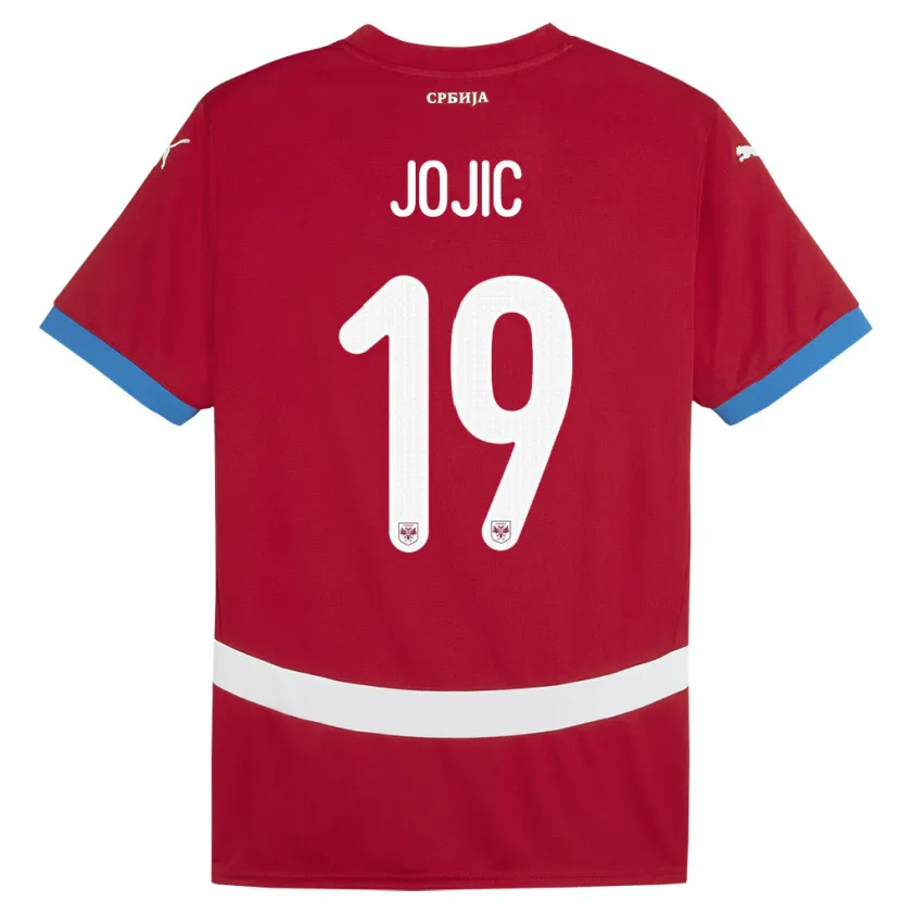 Danxen Kinder Serbien Nikola Jojic #19 Rot Heimtrikot Trikot 24-26 T-Shirt