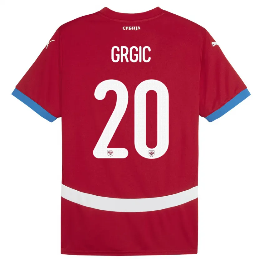 Danxen Kinder Serbien Dario Grgic #20 Rot Heimtrikot Trikot 24-26 T-Shirt