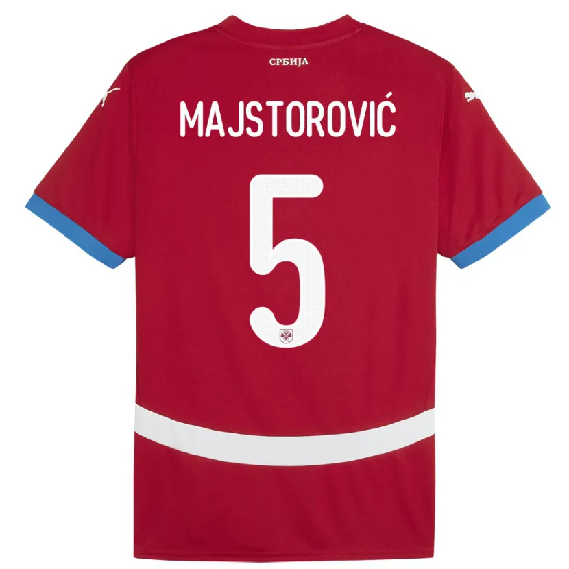 Danxen Kinder Serbien Milan Majstorovic #5 Rot Heimtrikot Trikot 24-26 T-Shirt