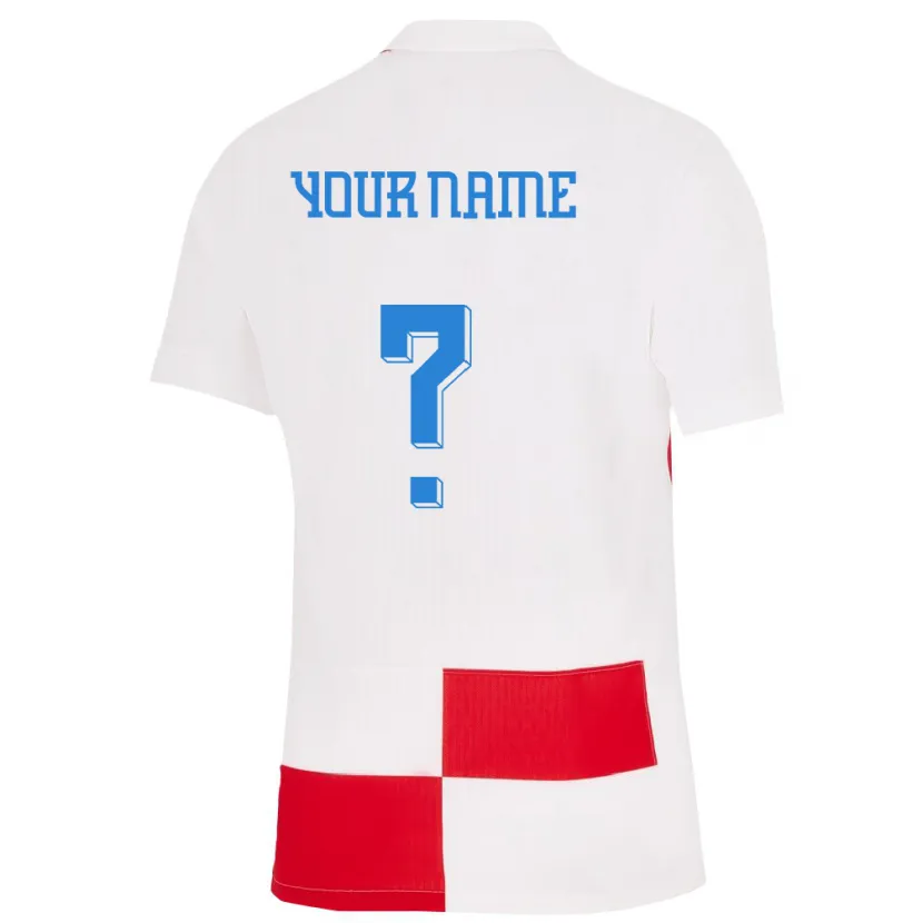 Danxen Kinder Kroatien Ihren Namen #0 Weiß Rot Heimtrikot Trikot 24-26 T-Shirt
