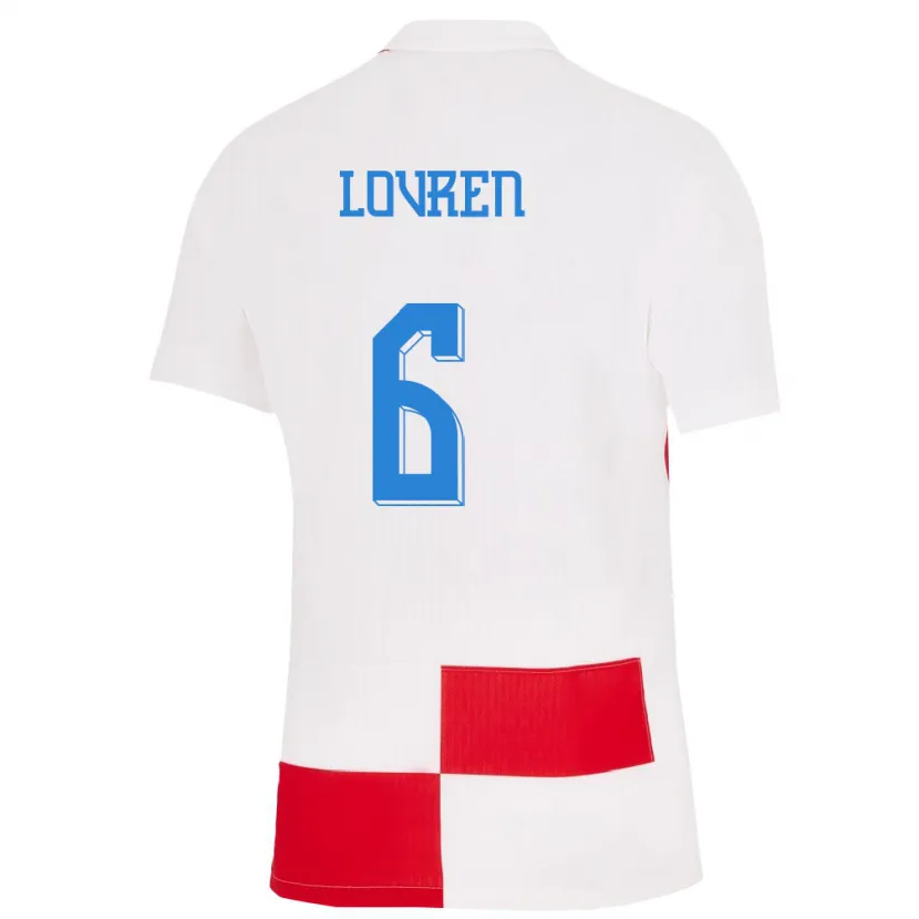 Danxen Kinder Kroatien Dejan Lovren #6 Weiß Rot Heimtrikot Trikot 24-26 T-Shirt