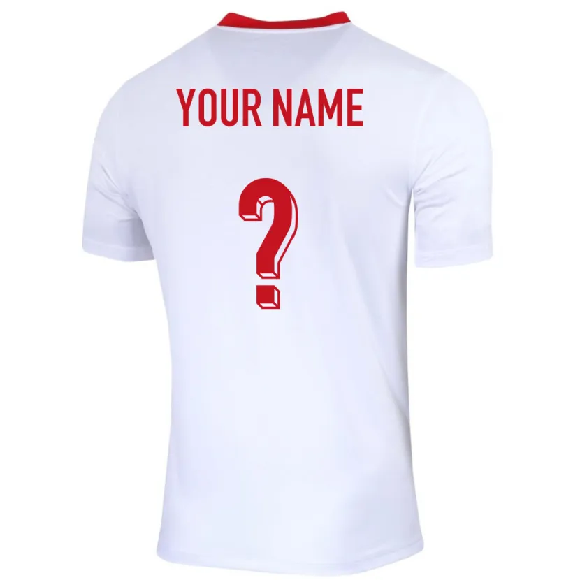 Danxen Kinder Polen Ihren Namen #0 Weiß Heimtrikot Trikot 24-26 T-Shirt