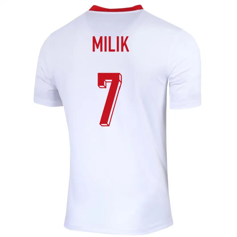 Danxen Kinder Polen Arkadiusz Milik #7 Weiß Heimtrikot Trikot 24-26 T-Shirt