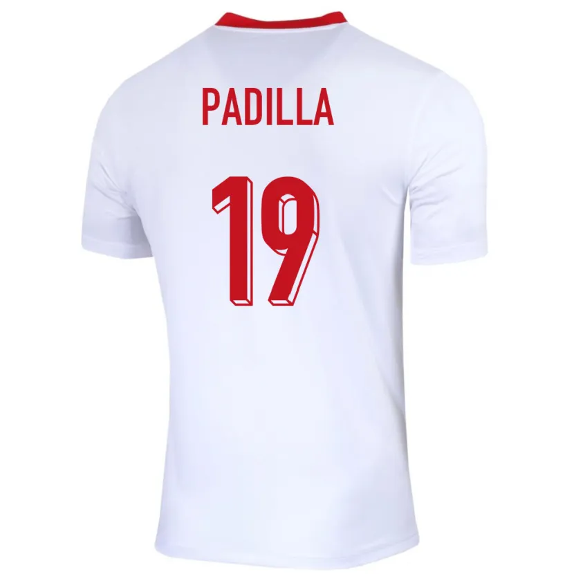 Danxen Kinder Polen Natalia Padilla #19 Weiß Heimtrikot Trikot 24-26 T-Shirt