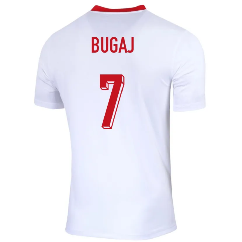Danxen Kinder Polen Dawid Bugaj #7 Weiß Heimtrikot Trikot 24-26 T-Shirt