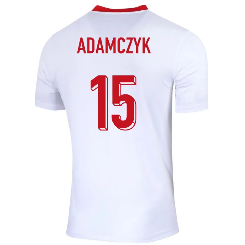Danxen Kinder Polen Nico Adamczyk #15 Weiß Heimtrikot Trikot 24-26 T-Shirt