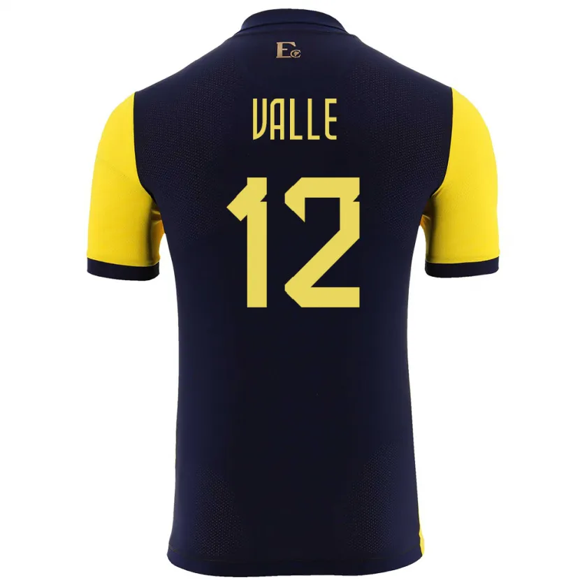 Danxen Kinder Ecuador Gonzalo Valle #12 Gelb Heimtrikot Trikot 24-26 T-Shirt