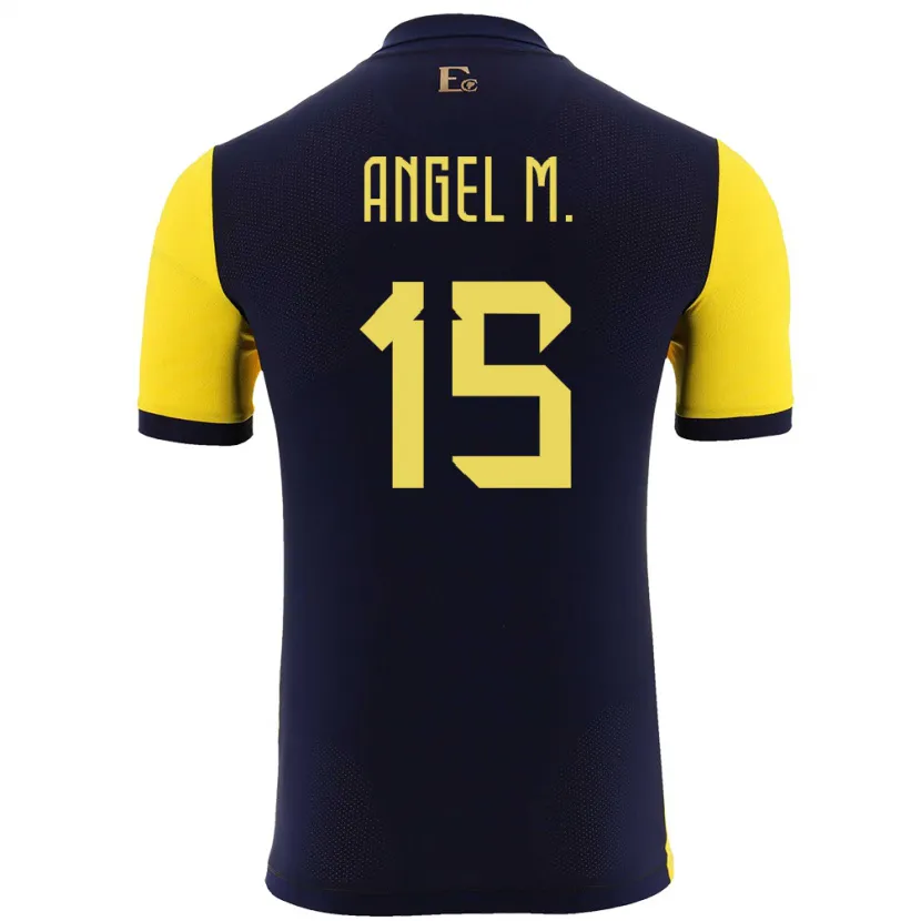 Danxen Kinder Ecuador Angel Mena #15 Gelb Heimtrikot Trikot 24-26 T-Shirt