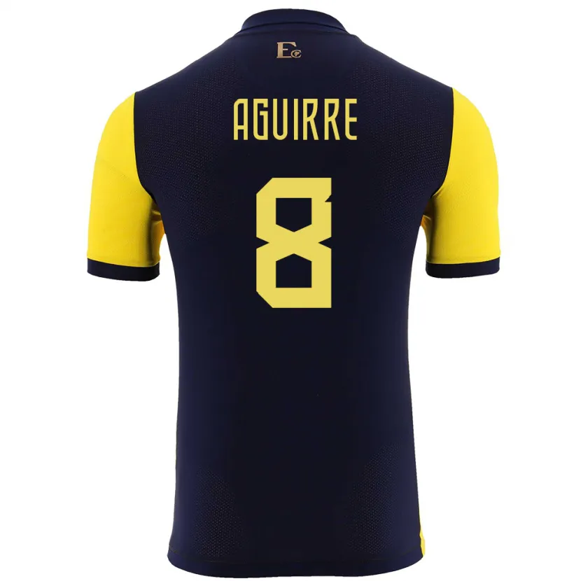 Danxen Kinder Ecuador Marthina Aguirre #8 Gelb Heimtrikot Trikot 24-26 T-Shirt