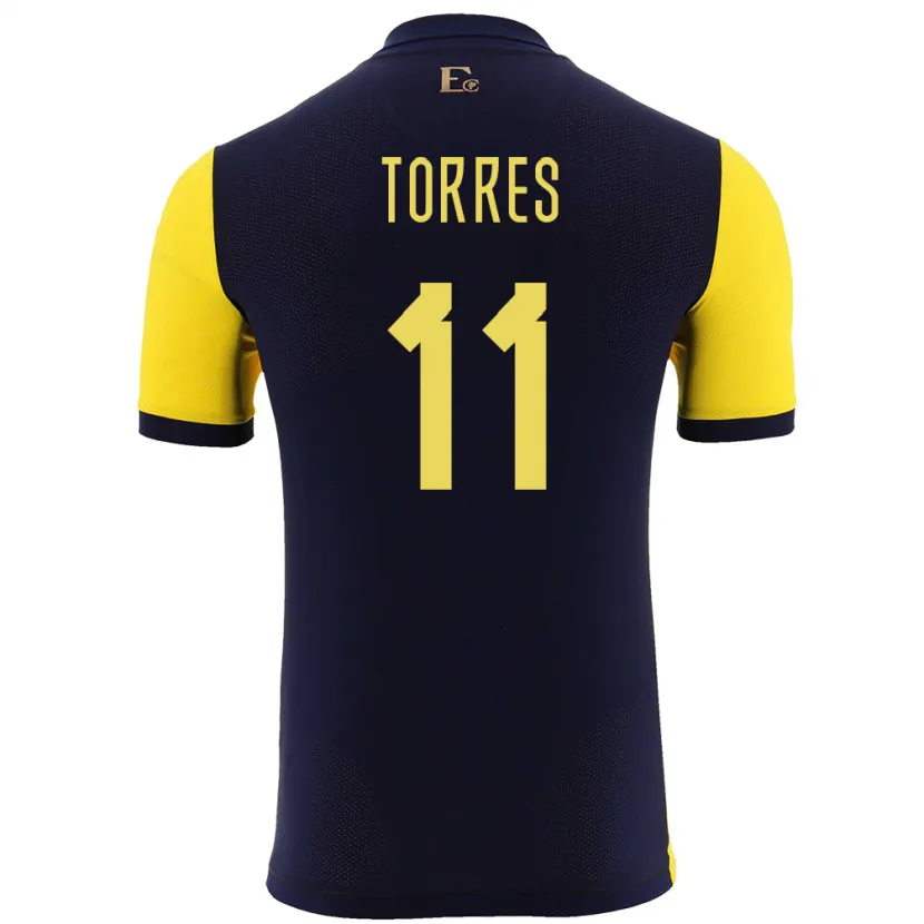 Danxen Kinder Ecuador Ambar Torres #11 Gelb Heimtrikot Trikot 24-26 T-Shirt